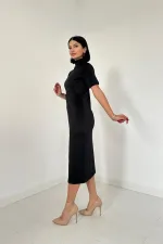 Siyah Balıkçı Yaka Elbise