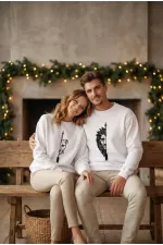 Sevgililer Günü Baskılı Oversize Bisiklet Yaka Sweatshirt - Beyaz Sevgililer Günü Baskılı Oversize Bisiklet Yaka Sweatshirt - Beyaz