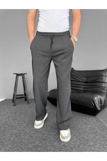 Su Yolu Çizgili Cepli Pantalon - Siyah Su Yolu Çizgili Cepli Pantalon - Siyah