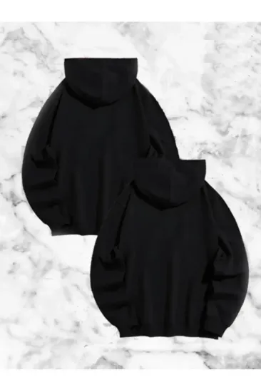 Sevgili Çift Kombini Örümcek Baskılı Kapüşonlu Sweatshirt Hoodie - Siyah Sevgili Çift Kombini Örümcek Baskılı Kapüşonlu Sweatshirt Hoodie - Siyah