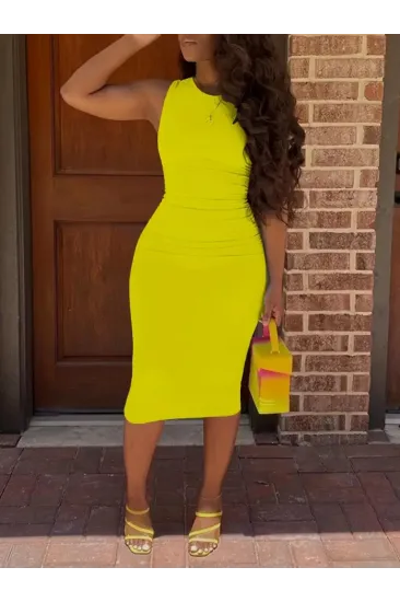 Kadın Bodycon Midi Boy Dalgıç Elbise Kadın Bodycon Midi Boy Dalgıç Elbise