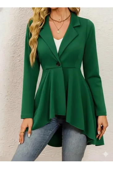 Kadın Uzun Kollu Yakalı önden Düğmeli Uzun Atlas Blazer Ceket Kadın Uzun Kollu Yakalı önden Düğmeli Uzun Atlas Blazer Ceket