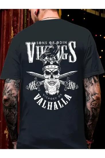 Baskılı Oversize Bisiklet Yaka T-shirt - Siyah Baskılı Oversize Bisiklet Yaka T-shirt - Siyah
