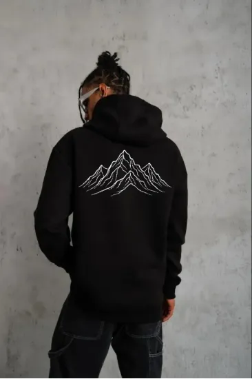 Erkek Nihilist Penguen Özel Tasarım Oversize Kapüşonlu Sweatshirt - Siyah Erkek Nihilist Penguen Özel Tasarım Oversize Kapüşonlu Sweatshirt - Siyah