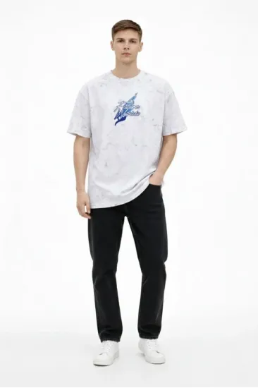 Erkek Asit Yıkamalı Oversize Tişört Future Worlds Baskılı Bisiklet Yaka Kısa Kollu Streetwear %100 Pamuk Street Style T-Shirt - Beyaz Erkek Asit Yıkamalı Oversize Tişört Future Worlds Baskılı Bisiklet Yaka Kısa Kollu Streetwear %100 Pamuk Street Style T-Shirt - Beyaz