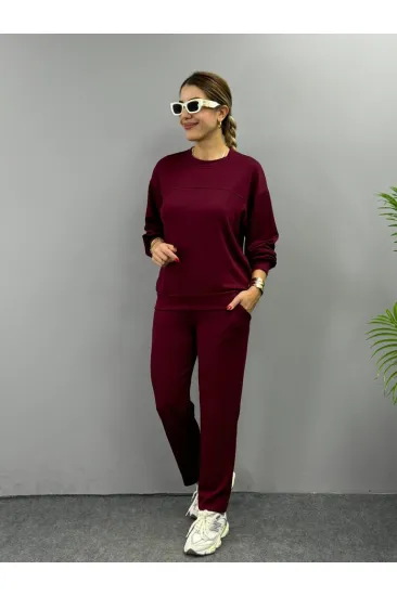 Kadın Uzun Kollu Bisiklet Yaka Viskon Iki Iplik Bluz Ve Pantolon Ikili Takım Kadın Uzun Kollu Bisiklet Yaka Viskon Iki Iplik Bluz Ve Pantolon Ikili Takım