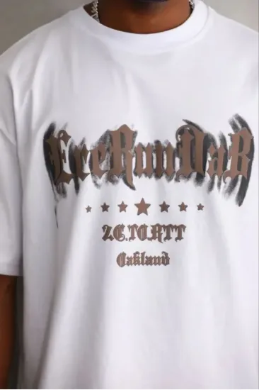 Erkek Baskılı T-Shirt Kısa Kol Bisiklet Yaka Regular Fit Rahat Kalıp Günlük Tişört - Beyaz Erkek Baskılı T-Shirt Kısa Kol Bisiklet Yaka Regular Fit Rahat Kalıp Günlük Tişört - Beyaz