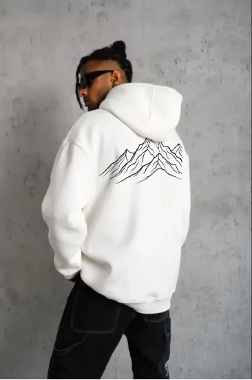 Erkek Nihilist Penguen Özel Tasarım Oversize Kapüşonlu Sweatshirt - Beyaz Erkek Nihilist Penguen Özel Tasarım Oversize Kapüşonlu Sweatshirt - Beyaz