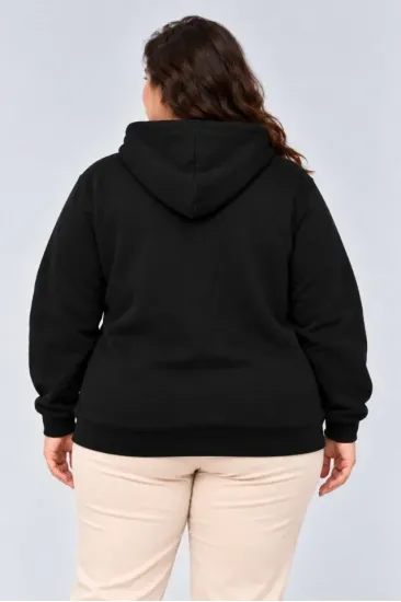 Battal Büyük Beden Üç İplik İçi Şardonlu Kapüşonlu Kanguru Cepli Kışlık Sweatshirt - Siyah Battal Büyük Beden Üç İplik İçi Şardonlu Kapüşonlu Kanguru Cepli Kışlık Sweatshirt - Siyah