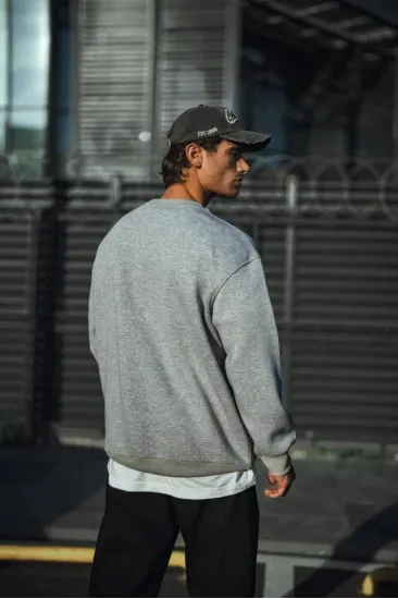 Kışlık Bisiklet Yaka Üç İplik Basic SweatShirt - Gri Kışlık Bisiklet Yaka Üç İplik Basic SweatShirt - Gri