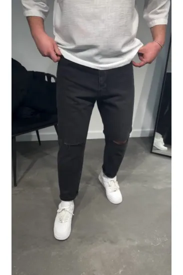Erkek Siyah Dizi Yırtık Boyfriend Jean Erkek Siyah Dizi Yırtık Boyfriend Jean