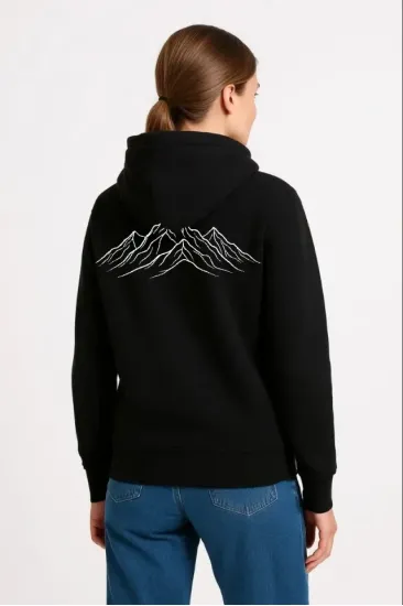 Nihilist Penguen Özel Tasarım Oversize Kapüşonlu Sweatshirt - Siyah