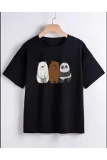 Çocuk Unisex Baskılı T-Shirt - Siyah Çocuk Unisex Baskılı T-Shirt - Siyah