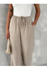 Kadın Ayrobin Oversize Kadın Pantalon - Bej