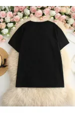 Kadın T-Shirt "I've Got Your Back" Basklı tişört - Siyah