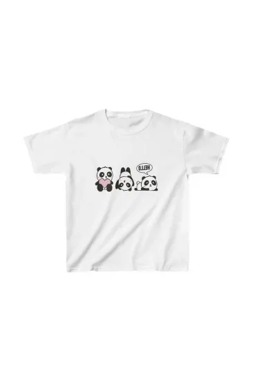 Unisex Çocuk Baskılı T-Shirt - Beyaz