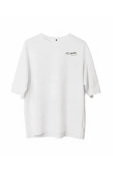 Erkek Kısa Kol Tişört Bisiklet Yaka ATATÜRK Baskılı T-Shirt -  Beyaz