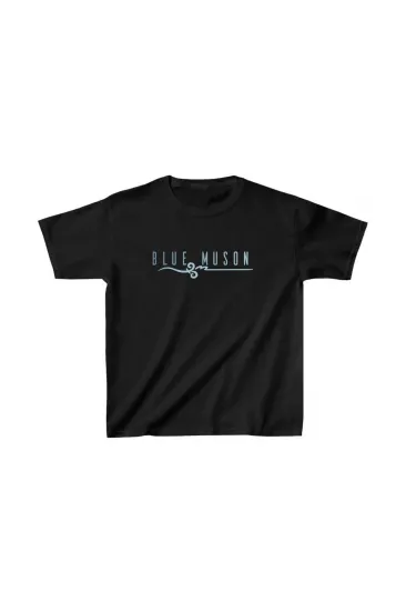 Unisex Çocuk Baskılı T-Shirt - Siyah