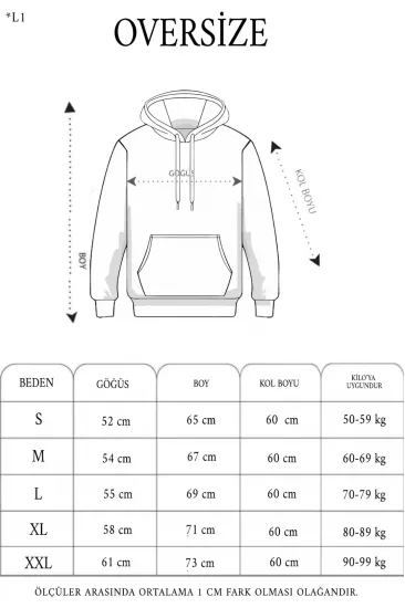 Kadın Kapüşonlu Kanguru Cepli 3 İplik Pamuklu Oversize Hoodie Sweatshirt - Siyah