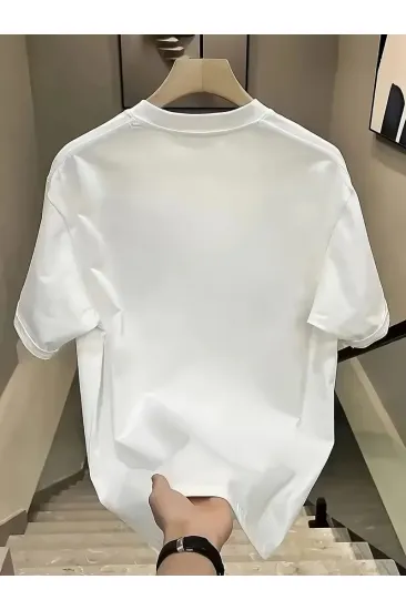 Kadın Kısa Kol Yazlık Tişört Bisiklet Yaka Baskılı Oversize T-Shirt - Beyaz Kadın Kısa Kol Yazlık Tişört Bisiklet Yaka Baskılı Oversize T-Shirt - Beyaz