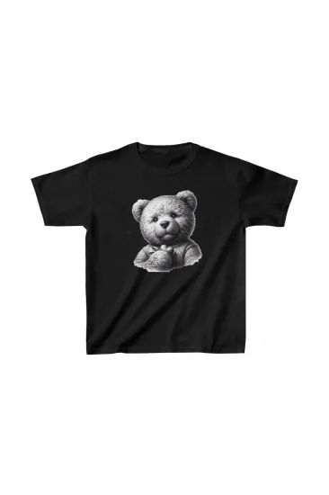 Unisex Çocuk Baskılı T-Shirt - Siyah Unisex Çocuk Baskılı T-Shirt - Siyah