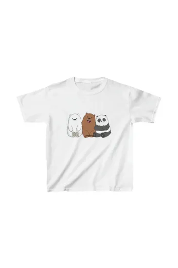 Çocuk Unisex Baskılı T-Shirt - Beyaz Çocuk Unisex Baskılı T-Shirt - Beyaz