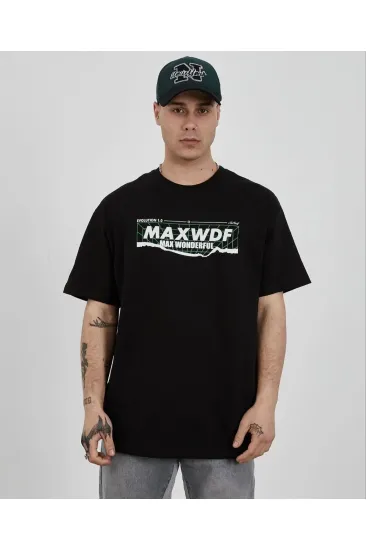 Erkek Kısa Kol Yazlık Tişört Bisiklet Yaka Baskılı Oversize T-Shirt - Siyah Erkek Kısa Kol Yazlık Tişört Bisiklet Yaka Baskılı Oversize T-Shirt - Siyah