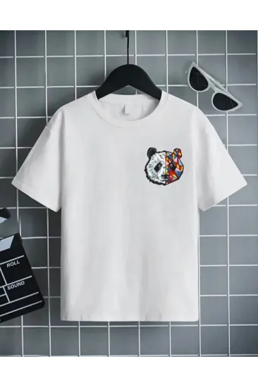 Unisex Çocuk Baskılı T-Shirt - Beyaz