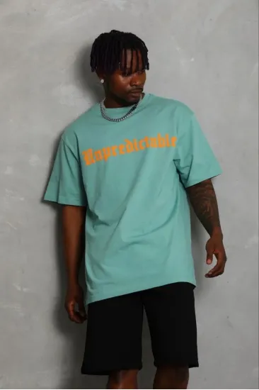 Erkek Baskılı T-Shirt Kısa Kol Bisiklet Yaka Regular Fit Tişört - Mint Yeşili Erkek Baskılı T-Shirt Kısa Kol Bisiklet Yaka Regular Fit Tişört - Mint Yeşili