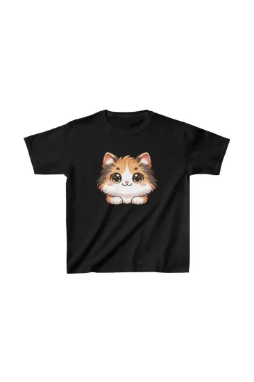Unisex Çocuk Baskılı T-Shirt - Siyah