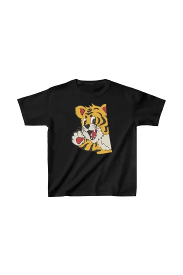 Unisex Çocuk Baskılı T-Shirt - Siyah Unisex Çocuk Baskılı T-Shirt - Siyah