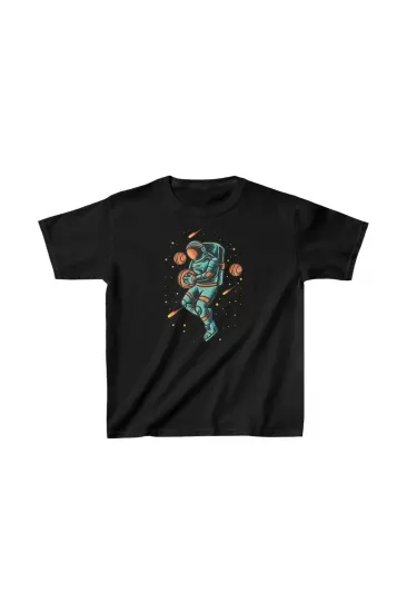 Unisex Çocuk Baskılı T-Shirt - Siyah