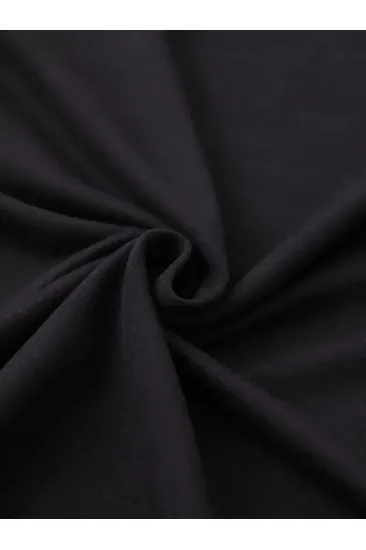 Kadın Leopar Desenli Fiyonklu Baskılı T-Shirt Kısa Kol Bisiklet Yaka Oversize Tişört - Siyah
