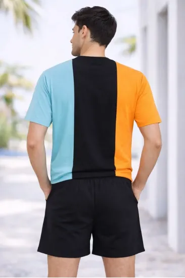 Erkek Nakışlı Tişört Şort İkili Takım Oversize Yazlık Kombin - Çok Renkli Erkek Nakışlı Tişört Şort İkili Takım Oversize Yazlık Kombin - Çok Renkli