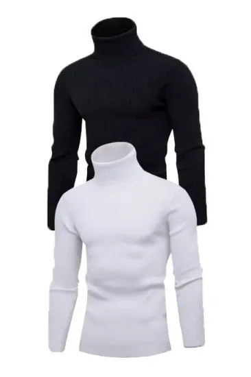 Erkek 2 Adet Kaşkorse Boğazlı Full Likralı Fitilli Slimfit Body Erkek 2 Adet Kaşkorse Boğazlı Full Likralı Fitilli Slimfit Body
