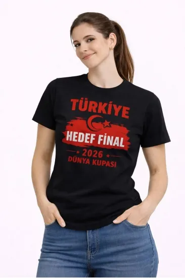 Kadın TÜRKİYE Baskılı Tişört Ay Yıldız 2026 Dünya Kupası Taraftar Forma T-Shirt - Siyah Kadın TÜRKİYE Baskılı Tişört Ay Yıldız 2026 Dünya Kupası Taraftar Forma T-Shirt - Siyah