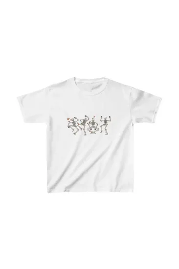 Unisex Çocuk Baskılı T-Shirt - Beyaz Unisex Çocuk Baskılı T-Shirt - Beyaz