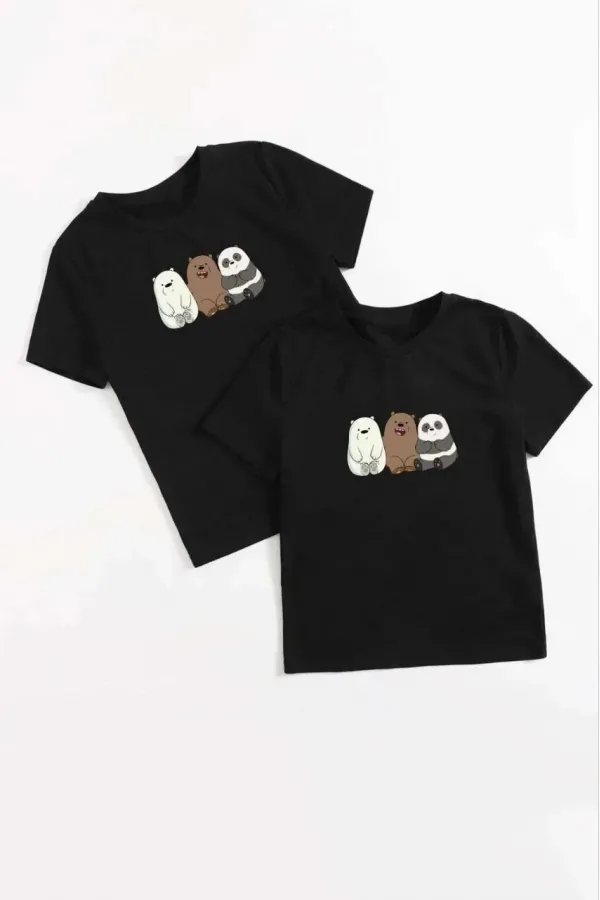 Çocuk Unisex Baskılı T-Shirt - Siyah Çocuk Unisex Baskılı T-Shirt - Siyah
