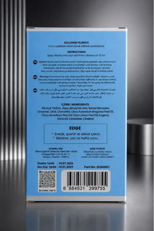 LACHAREL Edge Eau De Parfum 50 ML Enerjik Ferah ve Sportif Parfüm LACHAREL Edge Eau De Parfum 50 ML Enerjik Ferah ve Sportif Parfüm