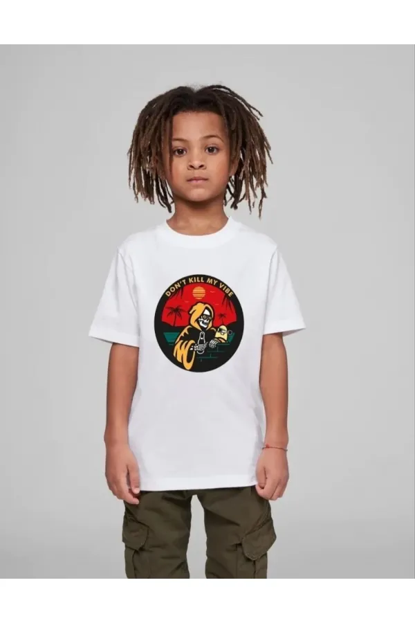 Çocuk Unisex Baskılı T-Shirt - Beyaz Çocuk Unisex Baskılı T-Shirt - Beyaz