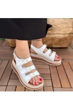 Jatay Beyaz Cilt Sandalet Jatay Beyaz Cilt Sandalet