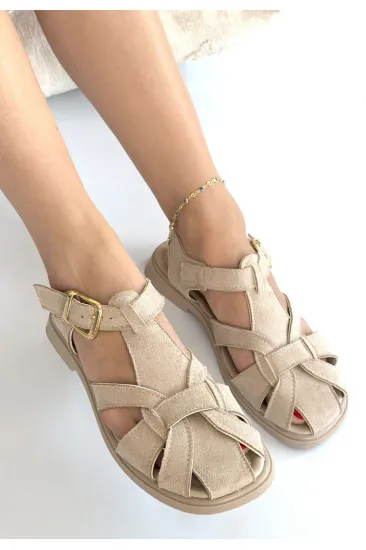 Taney Bej Süet Sandalet Taney Bej Süet Sandalet