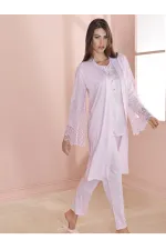 Espuar 757 Penye 3'lü Sabahlık Pijama Takımı