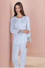 Espuar 757 Penye 3'lü Sabahlık Pijama Takımı Espuar 757 Penye 3'lü Sabahlık Pijama Takımı