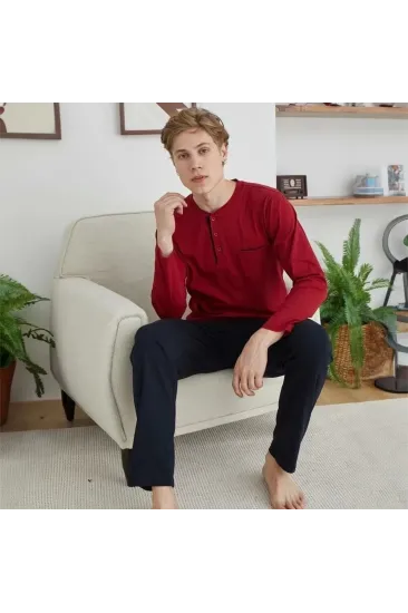 Kocabey 9250 Erkek Midi Yaka Pijama Takım