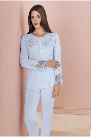 Espuar 757 Penye 3'lü Sabahlık Pijama Takımı Espuar 757 Penye 3'lü Sabahlık Pijama Takımı