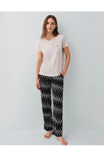 Pierre Cardin PC9165-S Kadın Kısa Kol Pijama Takımı