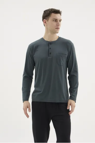 Kocabey BU-26360 Erkek Midi Yaka Battal Pijama Takımı Kocabey BU-26360 Erkek Midi Yaka Battal Pijama Takımı