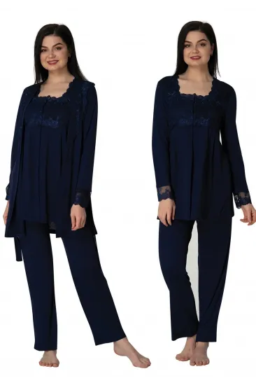 Effortt 2401 Sabahlıklı Lohusa Pijama Takımı Effortt 2401 Sabahlıklı Lohusa Pijama Takımı