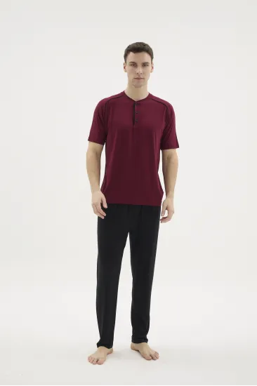 Kocabey KKT-26153 Erkek Midi Yaka Pijama Takımı